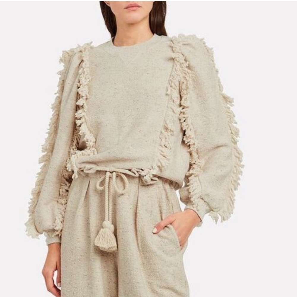 ULLA JOHNSON FRINGLE SWEATER. Size P